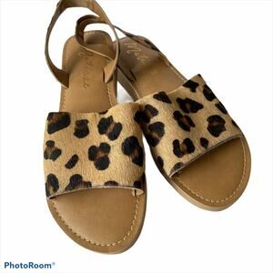 Matisse Sandals Womens Size 9 leopard fur mule slide sandal ankle strap 9